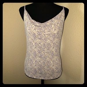 Womens Beautiful Sleeveless Lilac and Tan Blouse